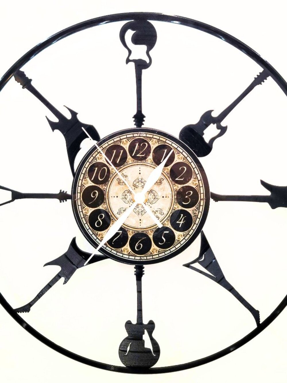 GUITARS vinyl record clock